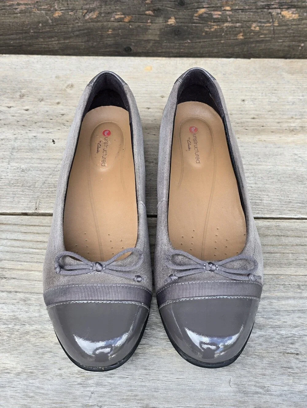 Clarks Unstructured Un Blush Classic Feminine Minimalist Capped Toe Ballet Flats